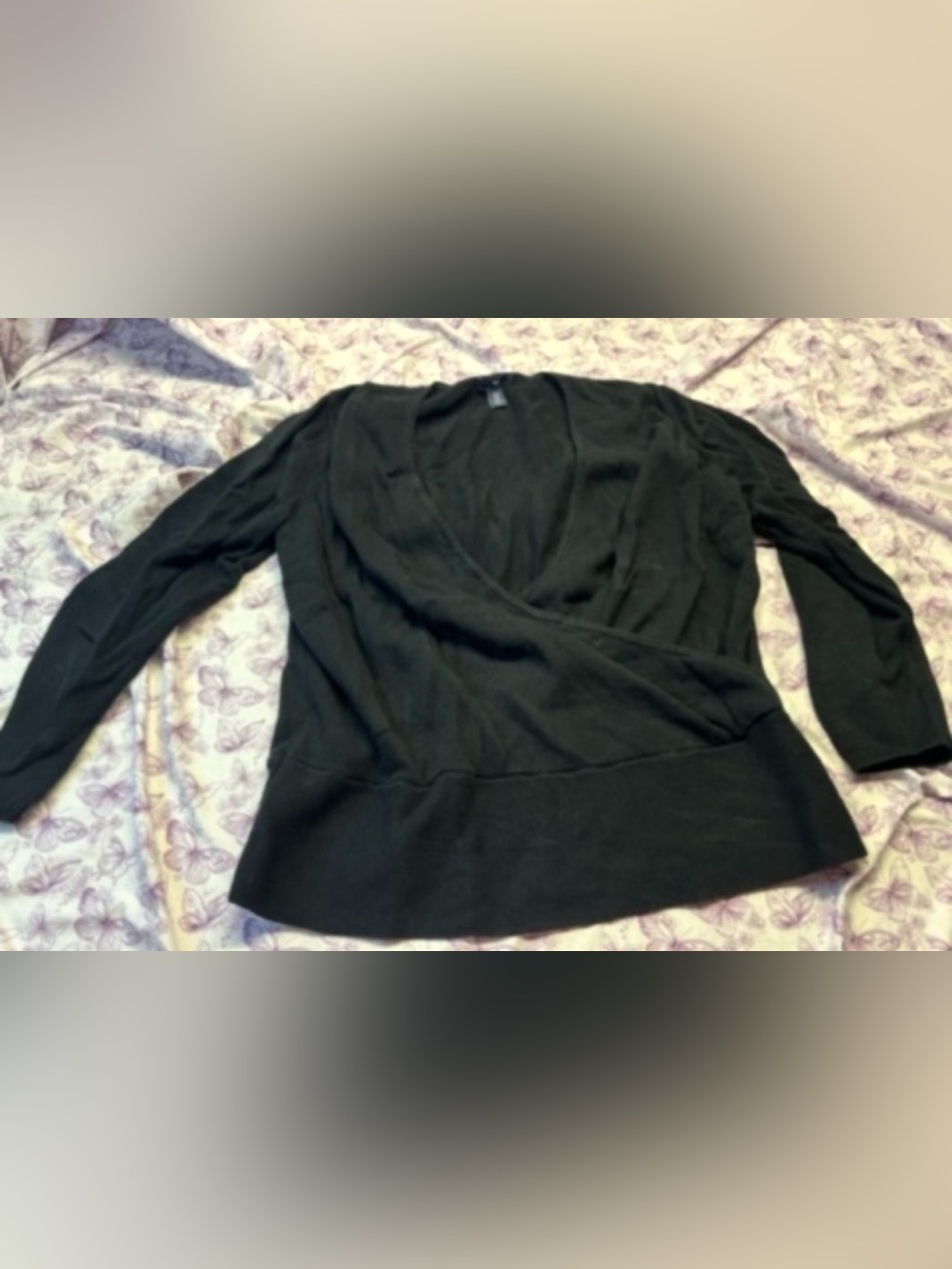 ✴️GAP Black V-Neck Wrap Pullover Sweater